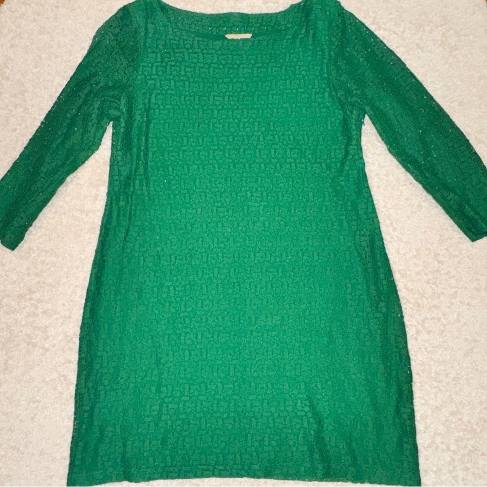 Banana Republic Vibrant Green Long Sleeve Dress